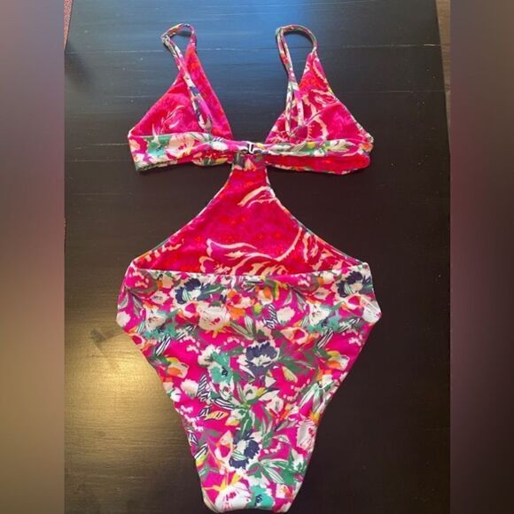 MAAJI NWT MIMI TRIKINI REVERSIBLE ONE PIECE IN ZINNIA SIZE SMALL - Picture 7 of 11